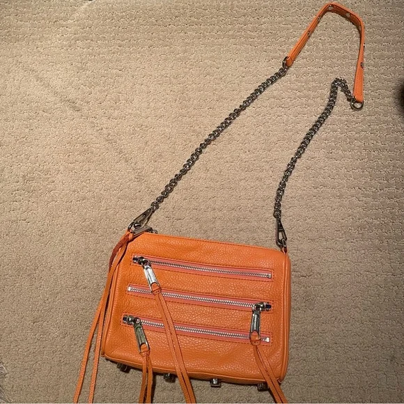 Rebecca Minkoff Mini 5 Zip Cross-body Bag, Orange - Picture 4 of 13
